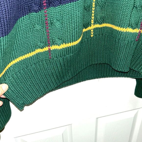 Checkpoint Vintage 90's Cable Knit Crew-neck Sweater Men's Size Large #N1636 - Picture 6 of 6